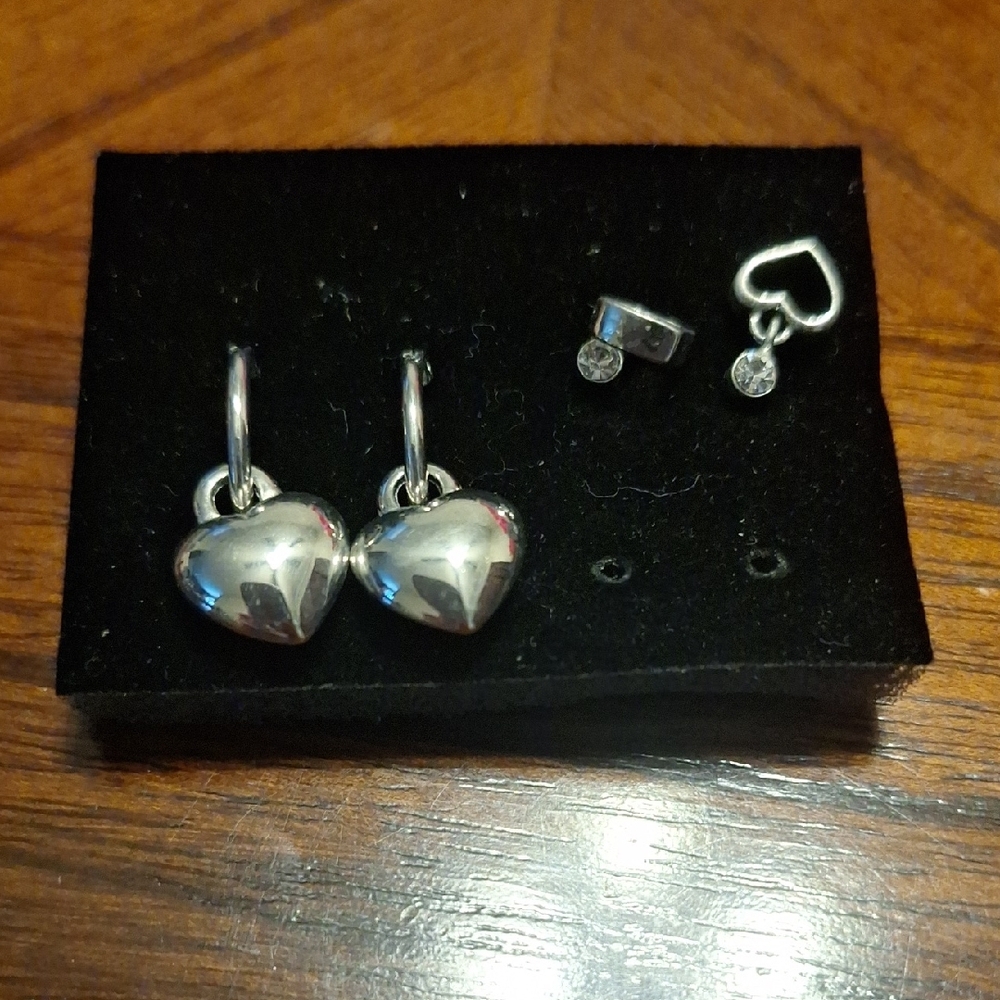 Elegant Silver Heart Earrings